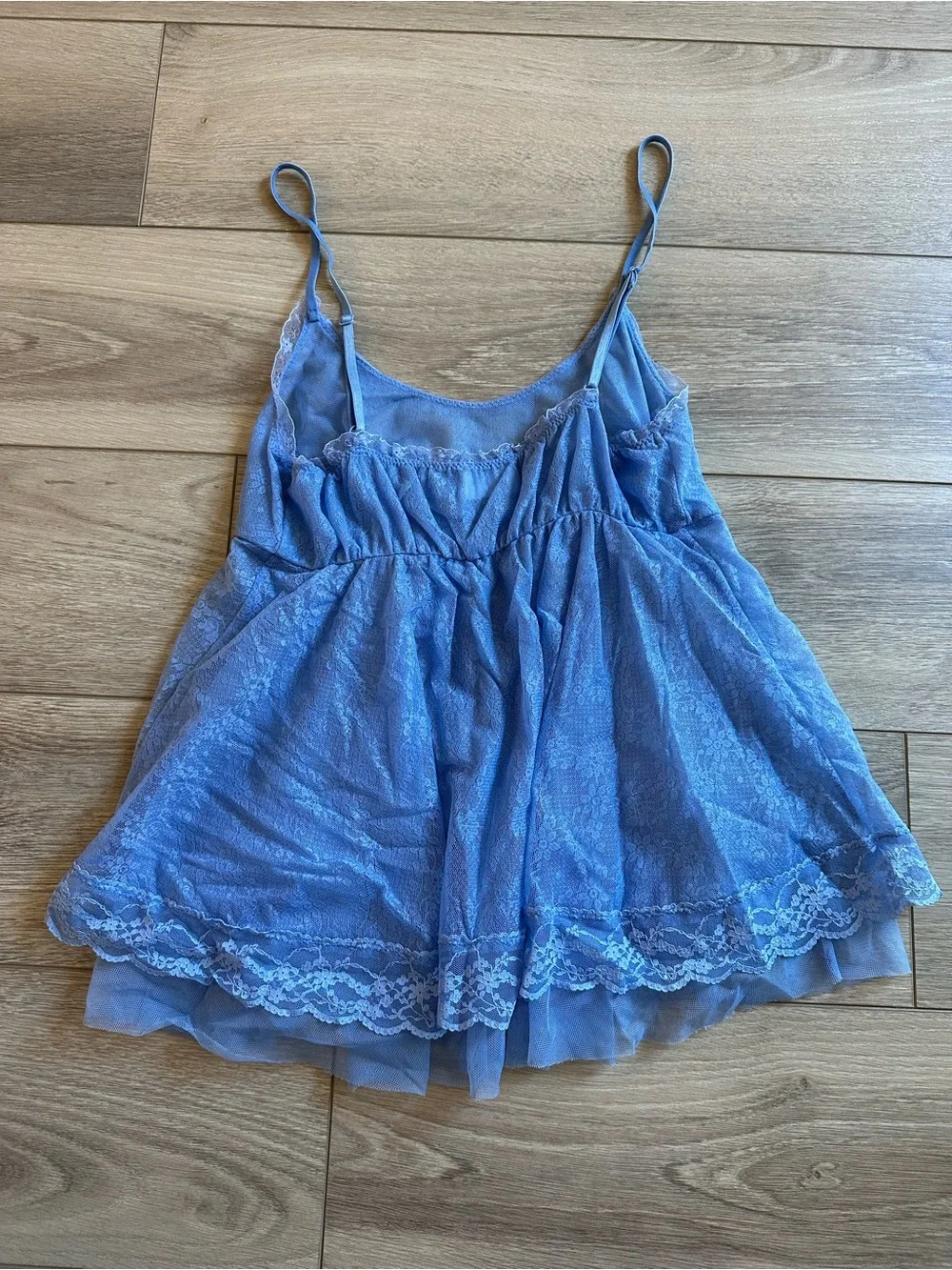 Intimately Free People sapphire blue lace babydoll camisole top